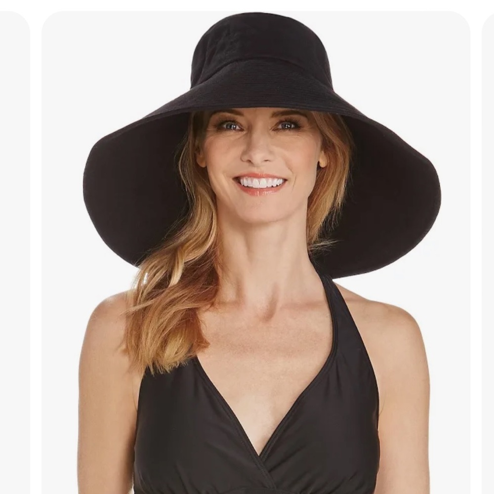 Coolibar Black Wide Brim Sun Hat